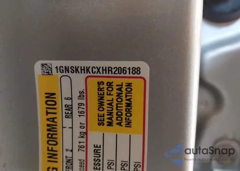 2017 Chevrolet Suburban K1500 Lt z USA, uszkodzony, nr VIN 1GNSKHKCXHR206188